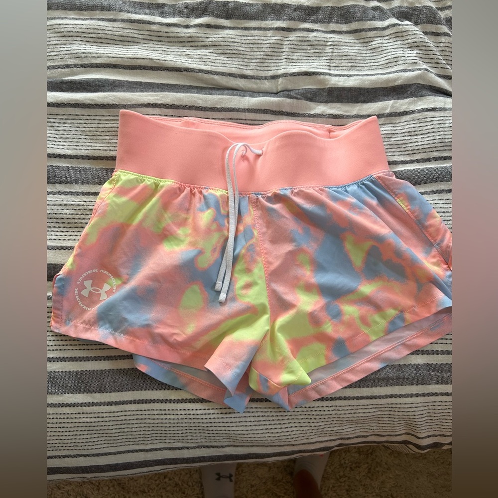 Tie dye under armour running shorts